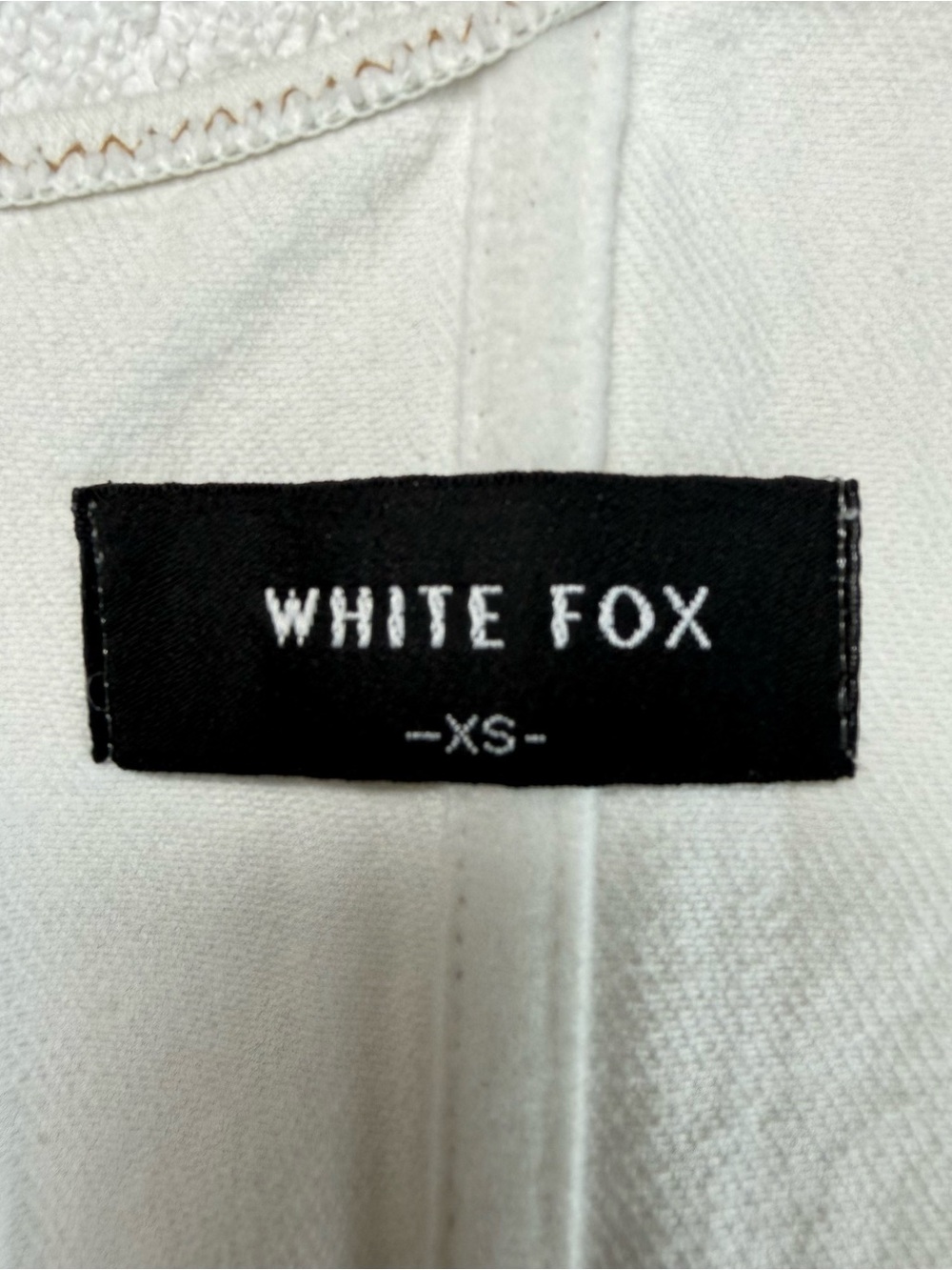 White Fox White Corset Bustier Crop Top Contrast Stitch Cotton Women’s XS - Picture 3 of 7